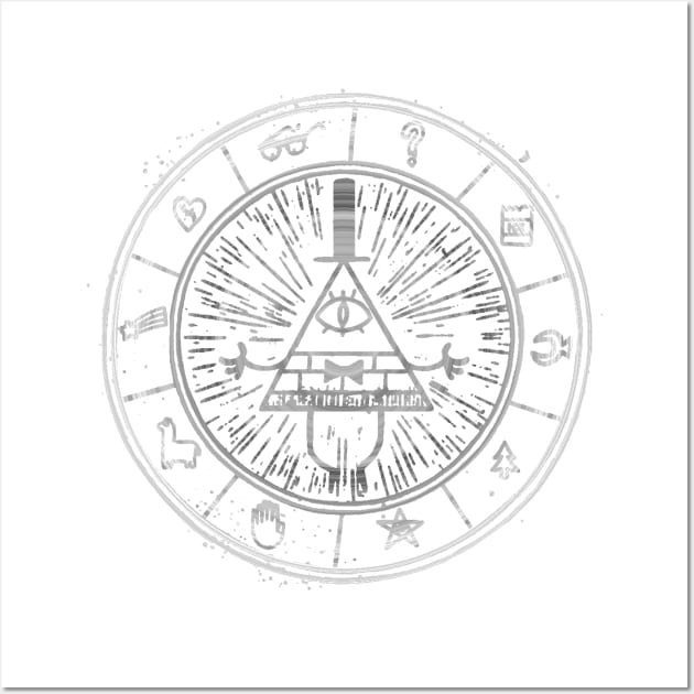 BILL CIPHER WHEEL BLack/White ( GRAVITY FALLS ) Wall Art by pixtees